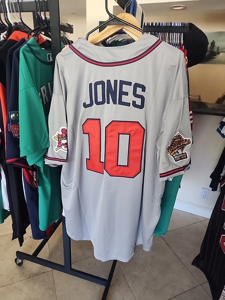 Chipper Jones Jersey Atlanta Braves 1995 World Series Throwback Stitched 2XL - Image 1 of 4