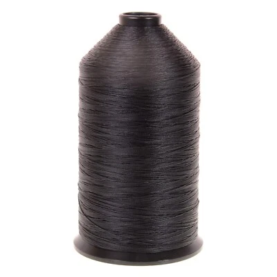 American & Efird Thread Spool 16 oz T-210 BT-207 Anefil Nylon M Black - Image 1 of 4