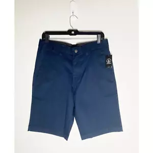 Volcom Men's VMonty Stretch 22 Navy Blue Chino Shorts Preppy Classic Casual NWT - Picture 1 of 12