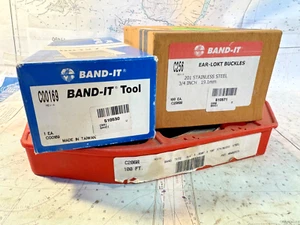 BAND-IT Tool C00169 + 3/4" 201 Stainless Buckles (QTY 94) + C206 3/4" Strap SS - Picture 1 of 7