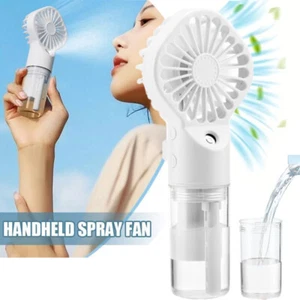 Portable Handheld Cooling Misting Fan Water Spray Fan 4-Speed USB Personal Fan - Picture 1 of 18