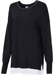 Jersey 2 en 1 T. 36/38 Negro Blanco Mujer Jersey Manga Larga Nuevo - Imagen 1 de 1