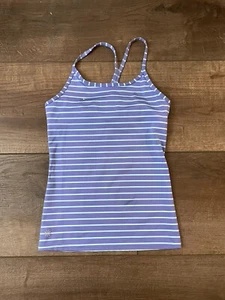 Athleta Girl Purple Teal Stripe Tank Top Girls Size Small 7 - Picture 1 of 4