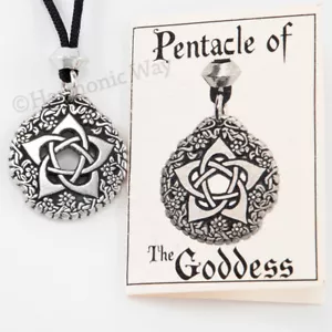 PENTACLE OF THE GODDESS Necklace Pendant Wiccan Pagan Pentagram Jewelry - Picture 1 of 4