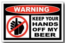 Metal Sign Plate Hands Off Beer Alcohol Cave Wine Novelty Wall Decal Tin Warning