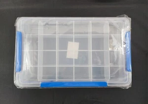 24 Grid 3-Latch Plastic Air tight Organizer Storage Case w/Adjustable Dividers - Picture 1 of 6