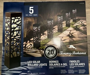 Tommy Bahama Solar 20 Lumens LED Pathway Square Bollard Light 5-PACK - Picture 1 of 7