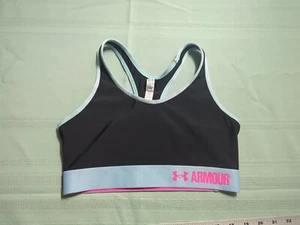 Under Armour HeatGear Kompressions-Sport-BH schwarz blauer Besatz Damengröße M - Bild 1 von 6