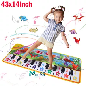 Piano Mat for Kids 43" x 14" Floor Music Mat with 10 Demo Songs 8 Dinosaur Sound - Picture 1 of 12