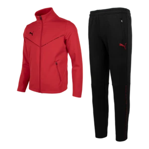 Puma Herren 93351403 Individuell Rise gebürstet durchgehender Reißverschluss Anzug Trainingsanzug rot/schwarz - Bild 1 von 2