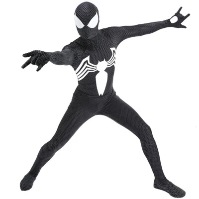 Black Venom 2 Jumpsuit Symbiote Bodysuit Cosplay Costume Halloween Adult/Kids UK - Image 1 of 4