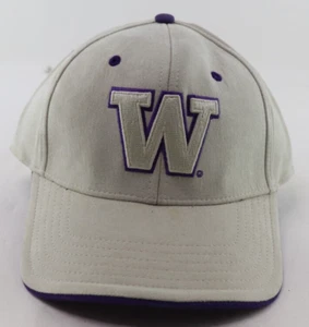 Vtg Twins University of Washington Huskies NCAA Beige Adjustable Logo Cap Hat - Picture 1 of 7