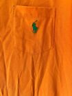 Polo Ralph Lauren Men's Classic-Fit Jersey Pocket Orange Pony Logo T Shirt M