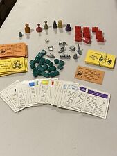 Vintage 125 Pcs Monopoly Game Tokens ,Cards, Dice, Hotels , Houses 1936 & 1996