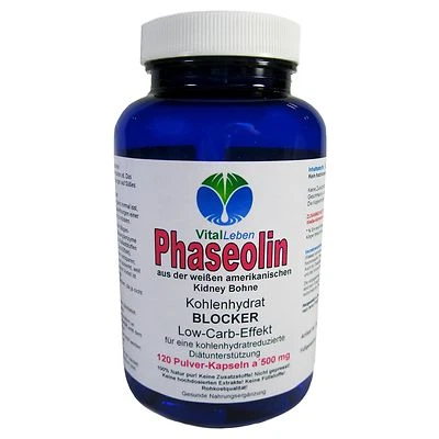 VITALLEBEN Phaseolin weiße Kidney Bohne 120 Pulver Kapseln Natur Pur. 25360