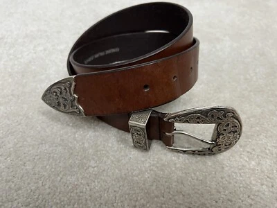 Silpada Designs Belt Womens Brown Genuine Italian Leathe Boho Bohemian Silver - Image 1 of 4