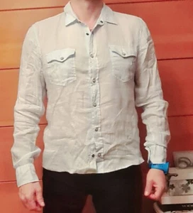 Camisa de lino azul GAS.Talla L.En perfecto estado - Imagen 1 de 2