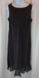 Ann Taylor LOFT Black White Polka Dot Dress Sleeveless Size 12 Ruffle Hem - Picture 1 of 13