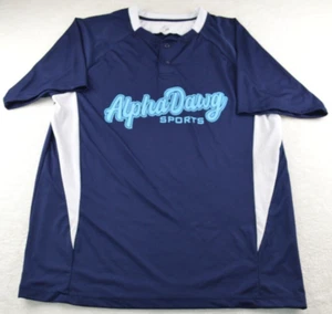 Champro Athletics Alpha Dawg Sports baseball jersey shirt size LARGE blue aqua - Picture 1 of 10