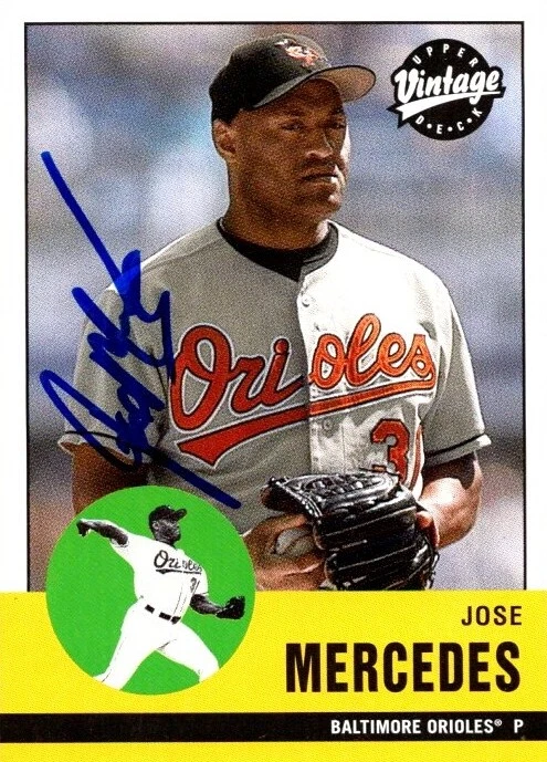Jose Mercedes autographed baseball card (Orioles) 2001 Upper Deck Vintage #72 - Image 1 of 1