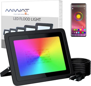 1PCS 110V 100W RGB LED Flood Lights,Outdoor Color Changing Floodlight with App, - Picture 1 of 12