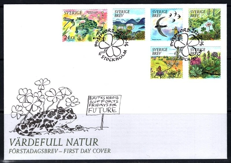 Sweden 2021 Europa Cept birds , nature , animals , flowersFDC - Image 1 of 1