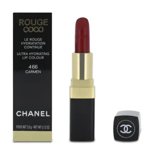 Chanel Rouge Coco Ultra Hydrating Lip Colour 466 Carmen Bright Red Matte Finish - Picture 1 of 2