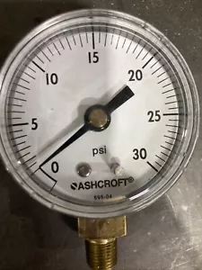 30 Psi Pressure Gauge 2" Dial 1/8" NPT Ashcroft 20W1005PH 01L 30#-AGI - Picture 1 of 4