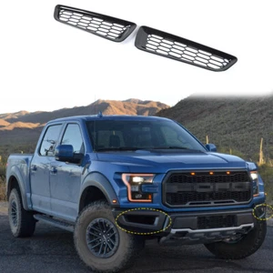 Honeycomb Front Bumper Fog Light Cover Trim Bezels For Ford F150 2017-2020 Black - Picture 1 of 9