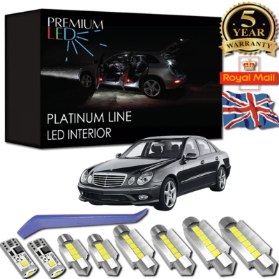 Mercedes W211 Led Interior Kit Full Premium Set 22 White Error Free Bulbs - Image 1 of 4