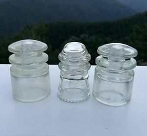 Hemingray - 3 Klarglas-Isolator. Siehe Beschreibung - Bild 1 von 4