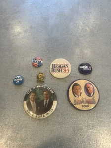Vintage Reagan Bush Political Pin Lot Reagan ’76 ’84 & Bush Cheney 7 Stück - Bild 1 von 17