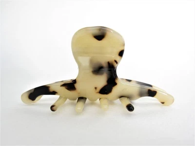 Pinza de garra de pelo jaspeada marrón negro beige mediano/pequeño para cabello fino y fino Foto 1 de 4