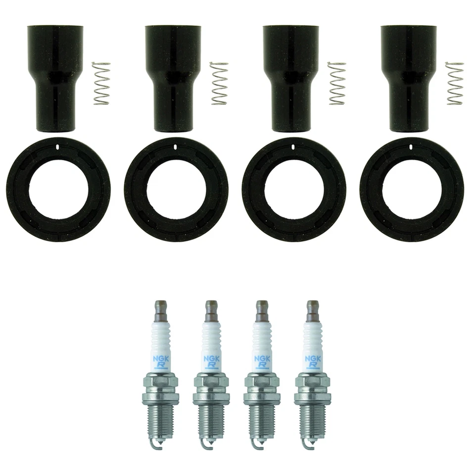 NGK 4 激光白金火花塞 4 线圈靴套件适用于 Scion xB 丰田 Tacoma L4 — 第 1/1 张图片