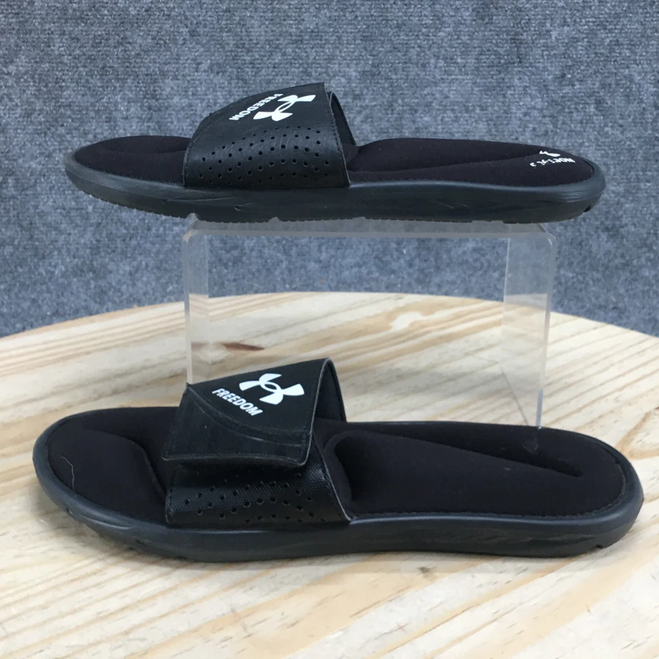 Sandalias Under Armour para hombre 8 Ignite Freedom deslizables negras sin cordones 3025686-001 Foto 1 de 4