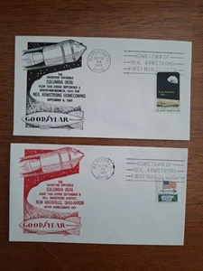 Scarce 2 NEIL ARMSTRONG HOMECOMING CELEBRATION Carried on Goodyear Dirgible N2A - Picture 1 of 2