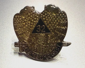 Vintage Scottish Rite 32nd Degree Double Headed Eagle Masonic Pin – Freemasonry - Picture 1 of 1