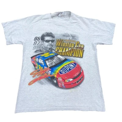 Camisa Nascar De Colección Hombres Camiseta Gris Mediana Jeff Gordon Racing Arco Iris Años 90 Y2K 39* Foto 1 de 4