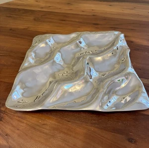 Bandeja Cuadrada Beatriz Ball Soho Wave Plateada Aluminio Lustre Diseño Retirado - Imagen 1 de 6