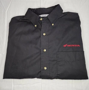 Honda Racing Button Up Shirt Men’s XL Black Long Sleeve Embroidered Honda Motors - Picture 1 of 9