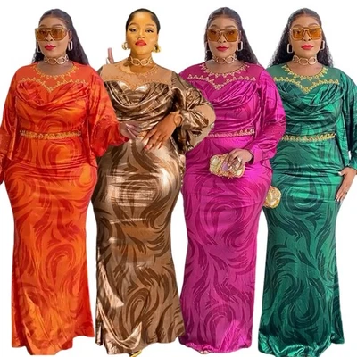African Women Dashiki Bodycon Long Dress Party Gown Prom Dresses Africa Outfits - Image 1 of 4