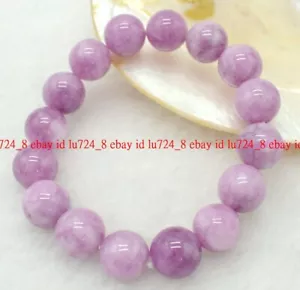 Bracciale Elastico Perline Gemme Rotonde Kunzite Naturale 6/8/10/12 mm 7,5"" AAA - Foto 1 di 12