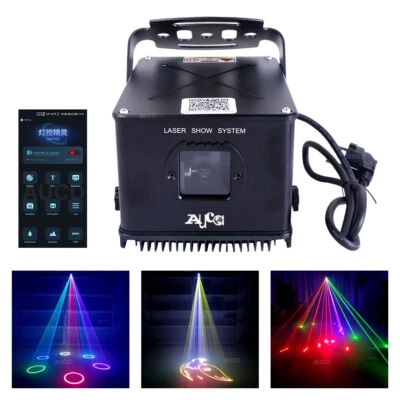 Android iOS APP 3W RGBW Laser Outdoor IP65 Animation Show Projector Stage Lights - Image 1 of 4