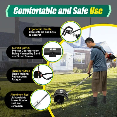 Gas Power Nylon Brush Broom Sweeper Artificial Grass Driveway Turf Snow Clean US - Image 1 of 4