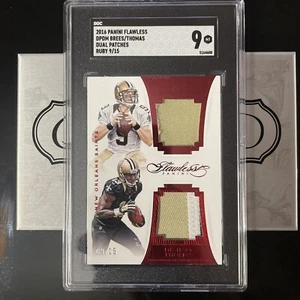 2016 Panini Flawless Dual Jersey Drew Brees Michael Thomas 9/15 (Pop 1) jersey # - Foto 1 di 7