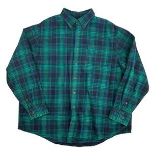 Lands End Traditional Fit Plaid Flannel Button Down Shirt 2XLT XXL Tall 18-18.5 - Picture 1 of 17