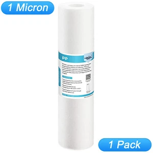 1 Pack 1 Micron 10"x2.5" Sediment Water Filter Whole House Replacement Cartridge - Picture 1 of 12