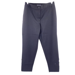 Pantalone crop gamba affusolata Jessica London taglia 14W nero pantaloni dettaglio bottoni oro - Foto 1 di 9