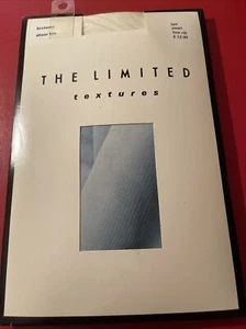 Vintage The Limited Textured Stripe Pearl Ivory Fine Rib Pantyhose Tall - Picture 1 of 5
