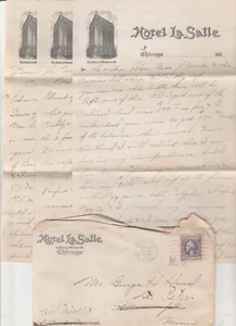 FANTASTIC LA SALLE HOTEL 3 PAGE LETTER W/ COVER 1919 TO MINN. - Picture 1 of 1